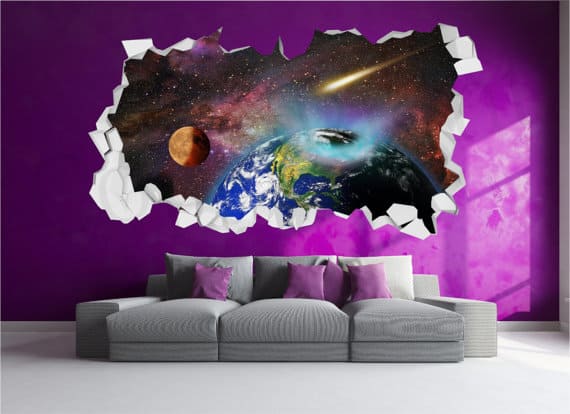 cracked wall universe wall sticker