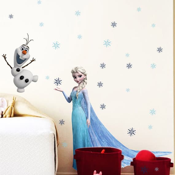 Elsa and snowman frozen wall sticker