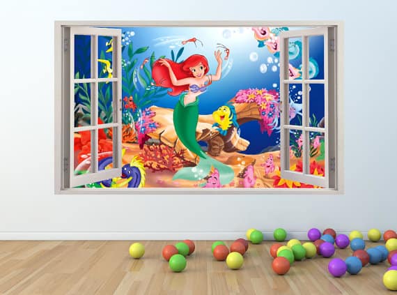 little mermaid window wall sticker