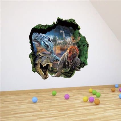 scary 3d dinosaur wall sticker