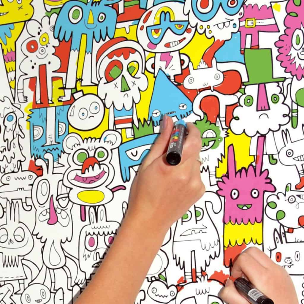 colouring in wallpaper burger