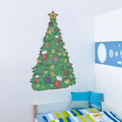 colouring in christmas wall sticker