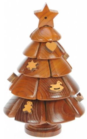 mini wooden christmas tree puzzle