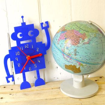 kids robot wall clock