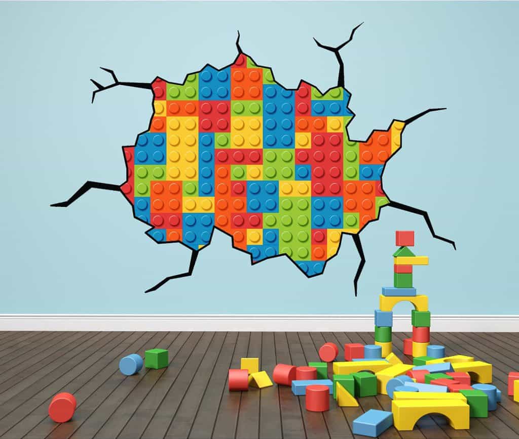 Lego Cracked Wall Sticker For Lego Room!