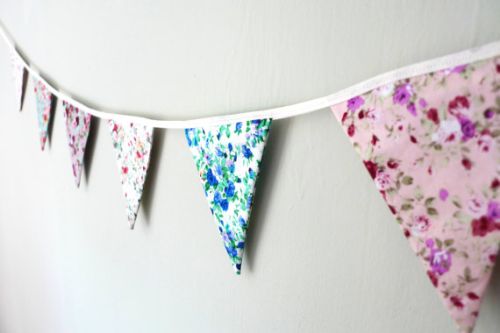 floral fabric bunting