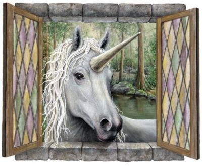 unicorn window wall sticker