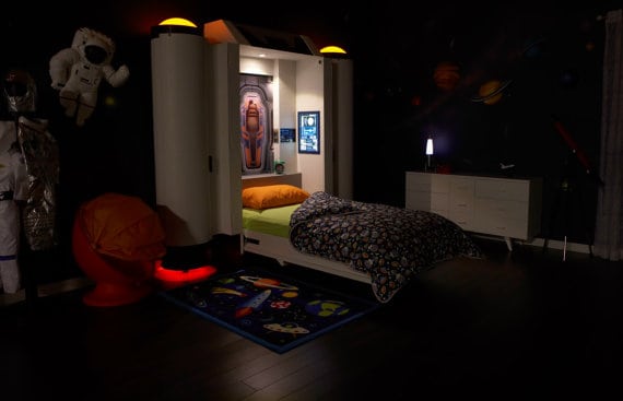 space themed bedroom bed