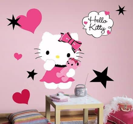 hello kitty wallsticker, Pink Hello Kitty decal.