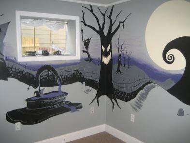 nightmare before christmas painted mural