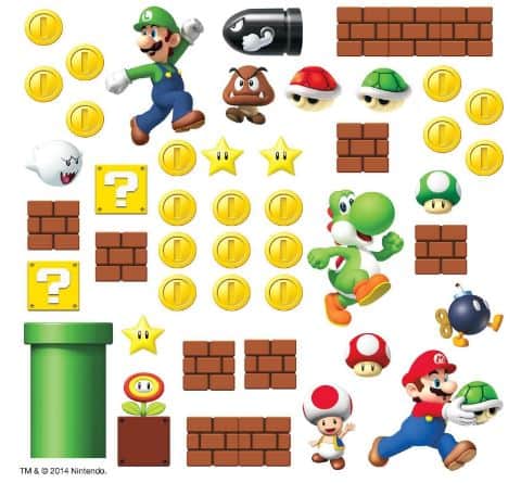 Mario Wall Stickers for Mario Bros Theme Room!