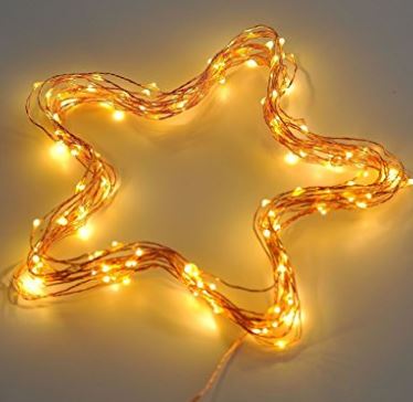 Star lights on copper wire.