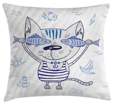 nautical cat cushion