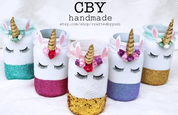 Unicorn Mason Jars!